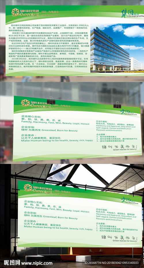 綠葉科技集團(tuán)公司介紹企業(yè)文化板圖片